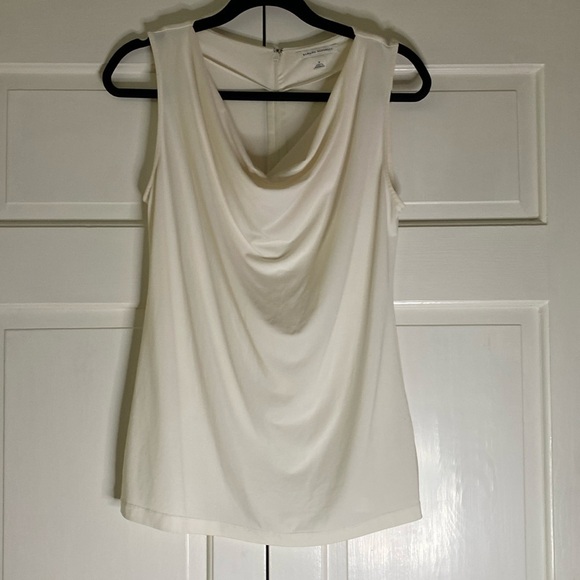 Banana Republic Sleeveless Cowl Blouse White Size Small Shirt Top Work Dressy - Picture 5 of 12